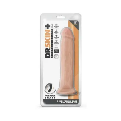 Dr Skin Plus Posable Thick Dildo 9 In Vanilla