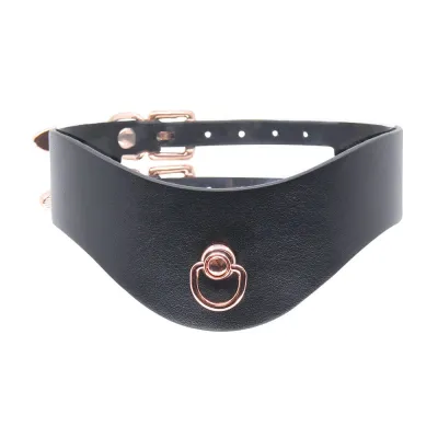 Love in Leather Faux Leather Double Strap Bondage Collar