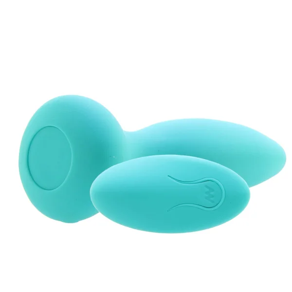 A-Play Beginner Vibrating Rechargeable Silicone Anal Plug With Remote By Doc Johnson - Teal