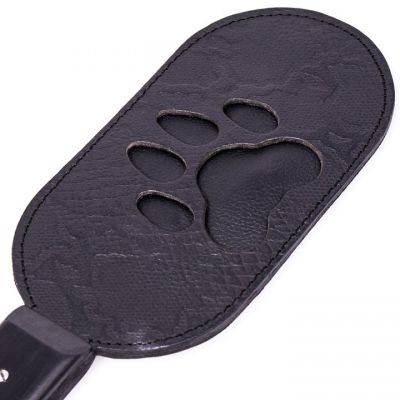 Bondara Paw Print Leather Paddle 13 Inch