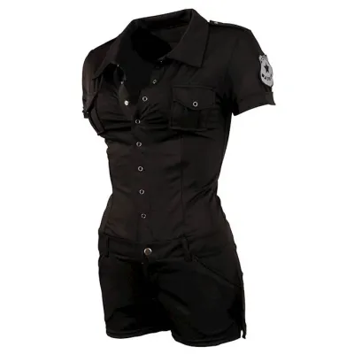 Police Jumpsuit Black Small
