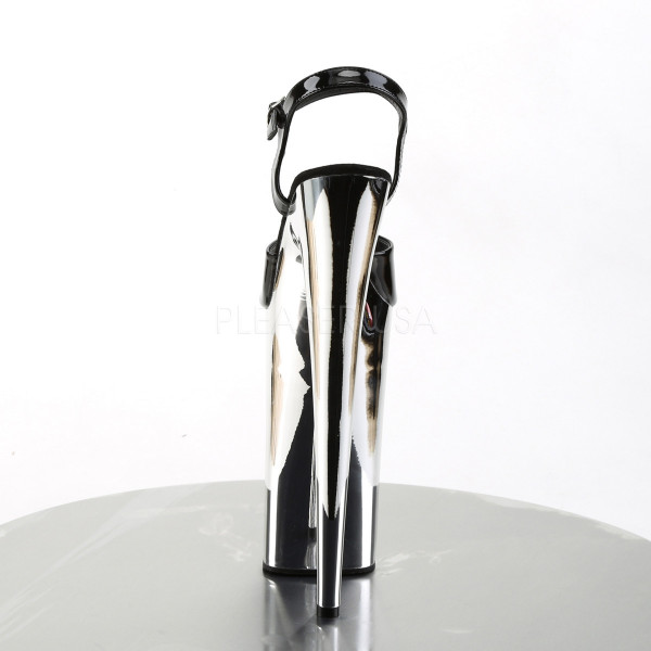BEYOND-009 - 10" Heel, 6 1/4" Silver Chrome PF Ankle Strap Sandal — image 4 of 4