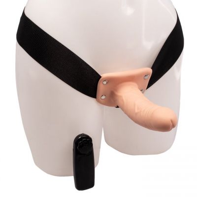 Perfect Light Tone Unisex Vibrating Strap On 6 Inch