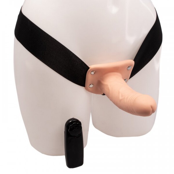 Perfect Light Tone Unisex Vibrating Strap-On - 6 Inch