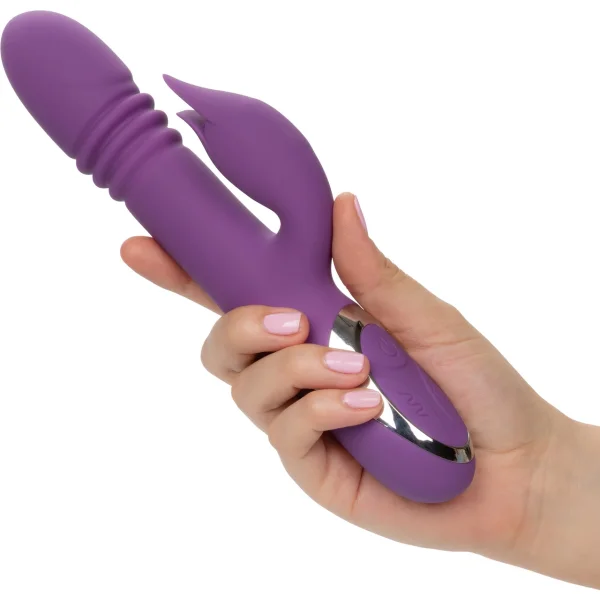 Enchanted Kisser Silicone Rechargeable Thrusting Rotating Dual Stimulation Vibrator by CalExotics