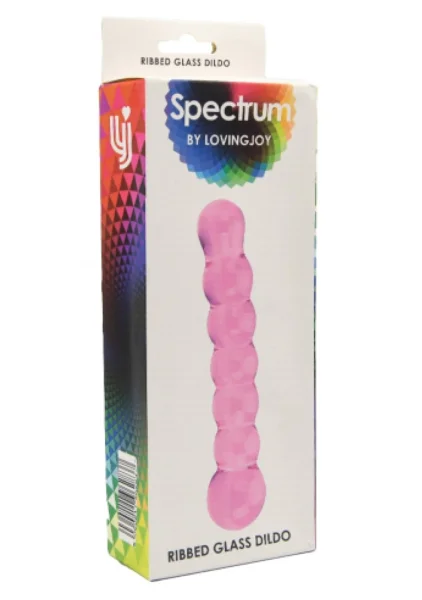 Spectrum Ribbed Glass Dildo