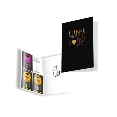 Wanna Fuck me Too Greeting Card Black Gold