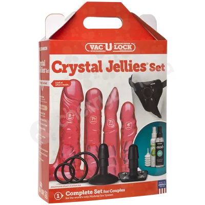 Vac u lock Crystal Jellies Strap On Set