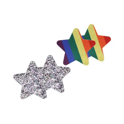 Pride Rainbow Glitter Stars Pasties Rainbow