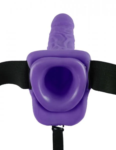 Fetish Fantasy 7 Inches Hollow Strap On Balls Purple