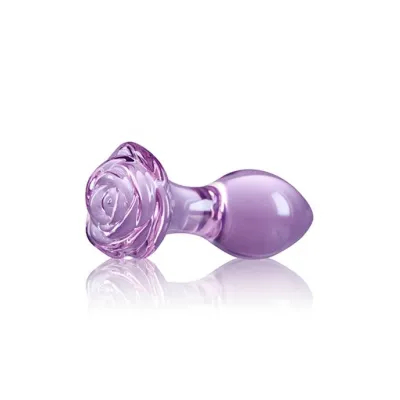 Crystal Rose Butt Plug Purple 3 5 Inch