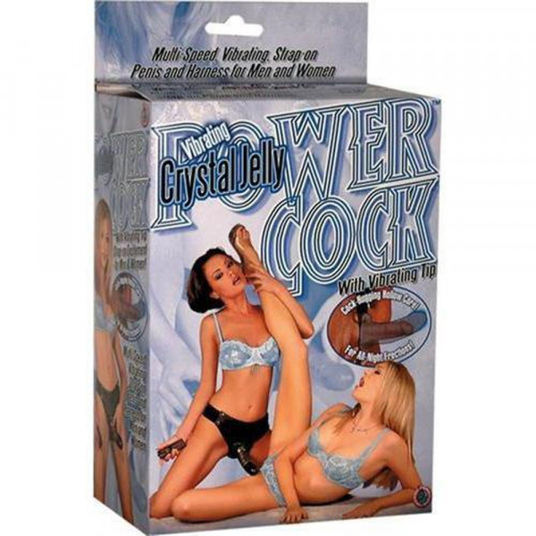 Crystal Jelly Power Cock Adjustable Vibrating Strap-on Dildo