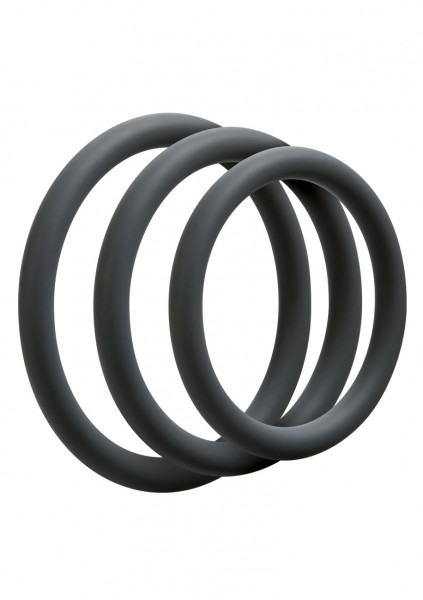 3 C-Ring Set - Thin - Slate - Vibrating Cock Ring