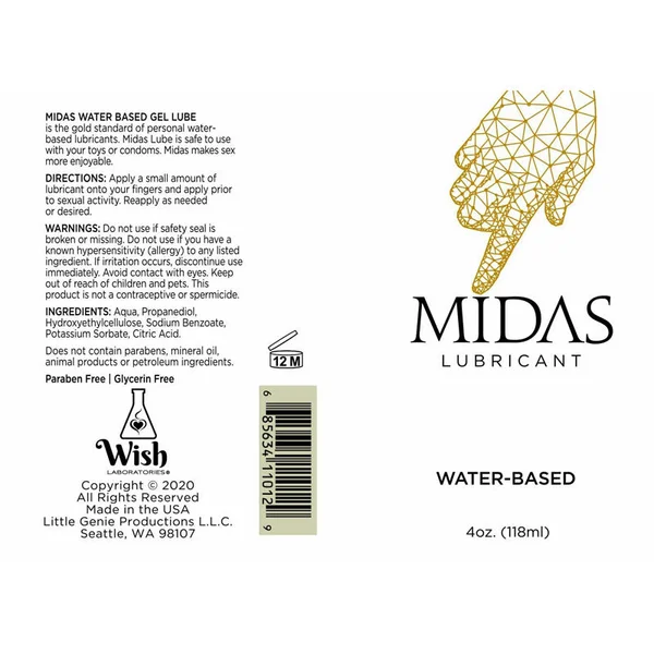 Midas Water Based Lube Water Based Lubricant - 118 ml Bottle — image 3 of 3