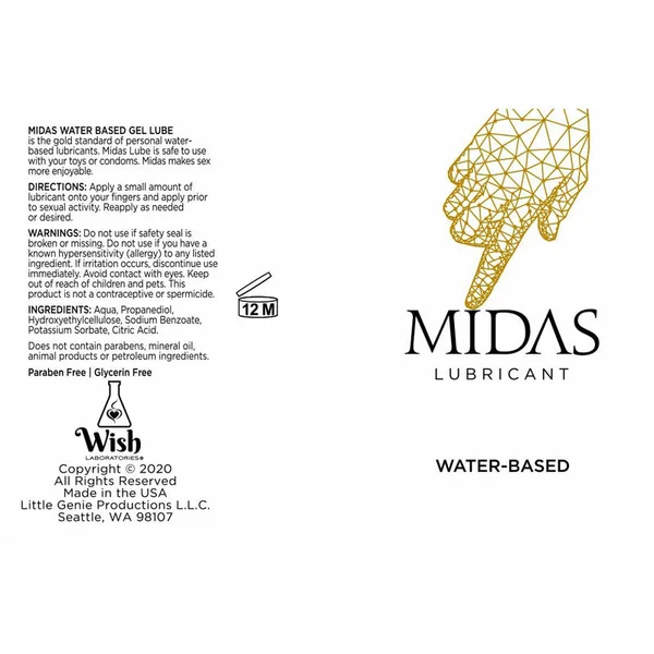 Midas Water Based Gel Water Based Gel Lubricant - 118 ml Tube — image 3 of 3