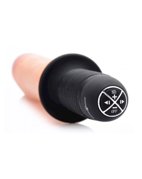 Onslaught 13 Mode Xl Vibrating Thrusting Dildo - Flesh - 14.2 Inch
