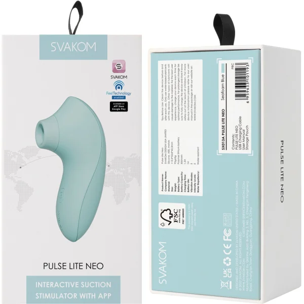 SVAKOM Pulse Lite Neo Rechargeable App Enabled Silicone Pressure Wave Clitoral Stimulator - Lavender
