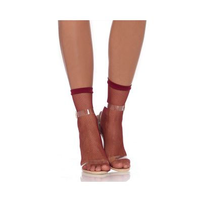 Fishnet Anklets O s Burgundy