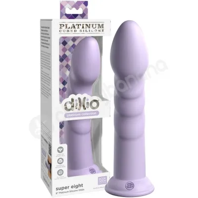 Dillio Platinum Super Eight 8 Purple Silicone Dildo With Suction Cup Body Dock Compatible Base