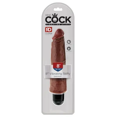 King Cock 8 Vibrating Stiffy Brown