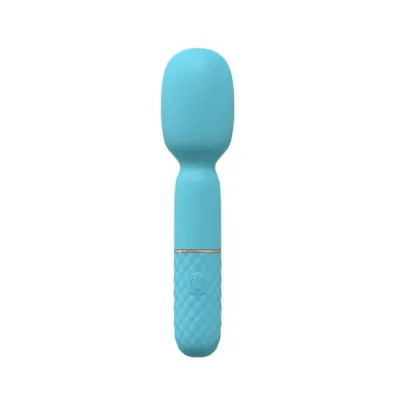 Personal Massagers Loveline Bella 10 Speed Vibrating Mini wand Silicone Rechargeable Waterproof Blue