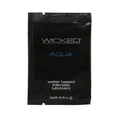 Wicked Aqua Water Based Lubricant Unscented Foil Packs 144 Per Bag