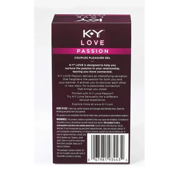 K-Y Love Passion Couples Gel - Water-Based Lube | 1.69oz | Sexual Lubricants — image 4 of 4
