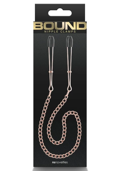 Bound Adjustable DC3 Tweezer Nipple Clamps by NS Novelties - Rose Gold