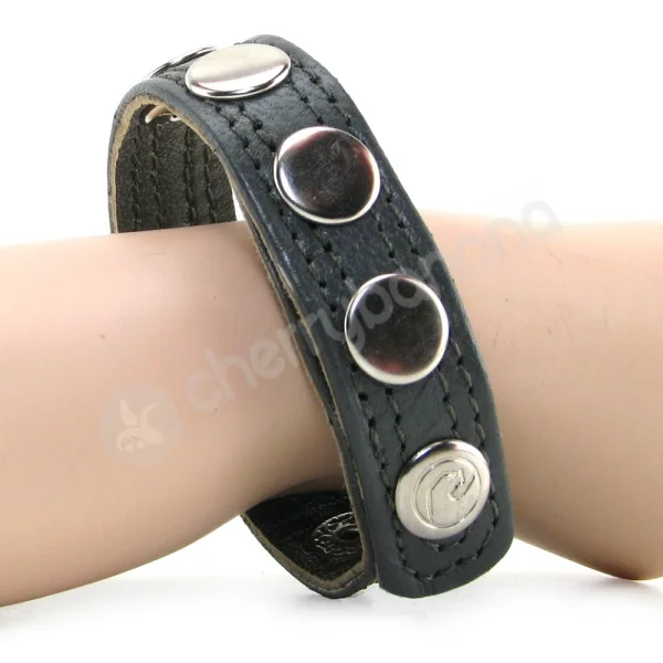 Falcon Leather Code Band Grey Cock Ring