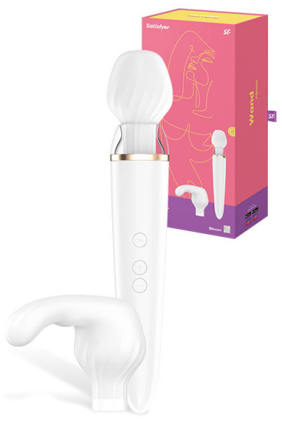Satisfyer Double Wand-er Wand Vibrator - With 2 Attachment Heads & App Control!