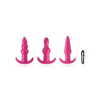 Thrill Trio Anal Plug Set Pink 4 Inch