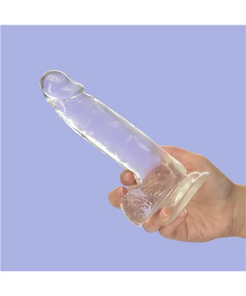 Crystal Addiction 8" Dildo W/ Balls in Clear