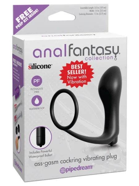 Anal Fantasy Collection Vibrating Ass-Gasm Cockring Plug
