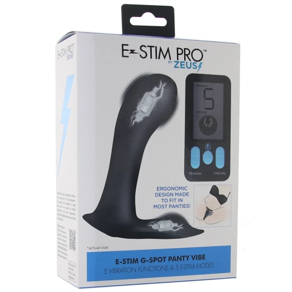 Zeus E-Stim Pro Panty Vibe Rechargeable Silicone G-Spot Vibrator With Remote
