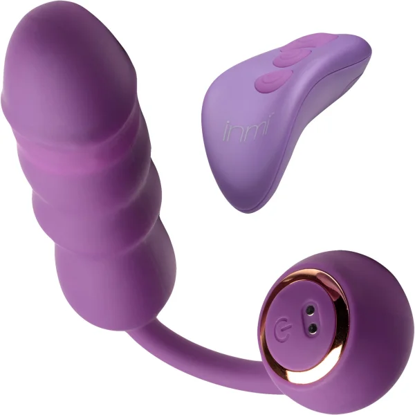 INMI Thrust Thumper Rechargeable Silicone Thrusting Vibrator With Remote - Purple