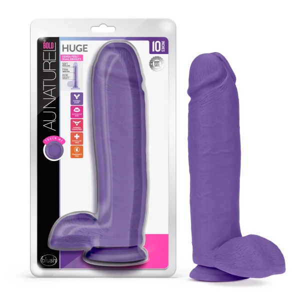 Au Naturel - Bold - Huge - 10 Inch Dildo - Purple