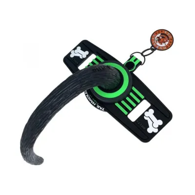 Oxballs Tail Handler Belt Strap With Pup Tail Silicone pvc Green