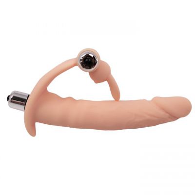 Bondara Light Tone Dual Penetration Vibrating Strap On 6 5 Inch