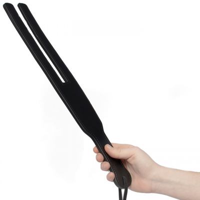 Bondara Faux Leather Two Finger Tawse Paddle 17 Inch
