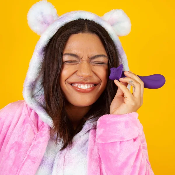 Sunshine Shimmer Silicone Rechargeable G-Spot Vibrator By Cute Little Fuckers - Moonlight Purple