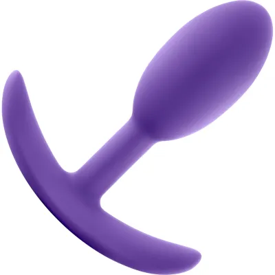 Luxe Wearable Silicone Vibra Slim Butt Plug by Blush Small Purple
