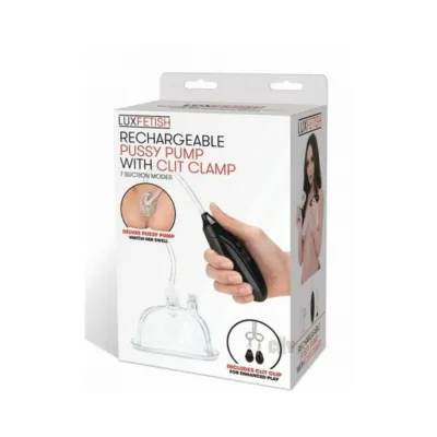 Lux Fetish Rechargeable Pussy Pump With Clit Clip
