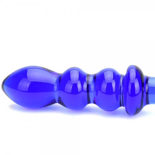 Spectrum Ribbed G-Spot Glass Dildo — image 4 of 25