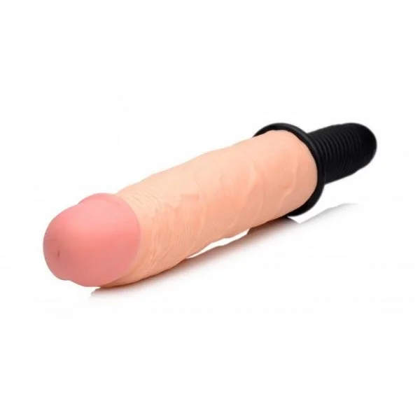Onslaught XXL Vibrating Giant Dildo Thruster Beige