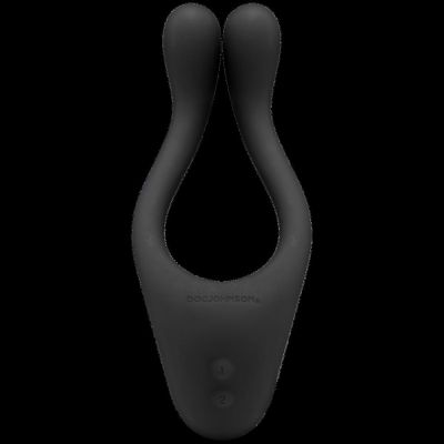 Tryst Multi Erogenous Zone Silicone Vibrator and Cock Ring Black