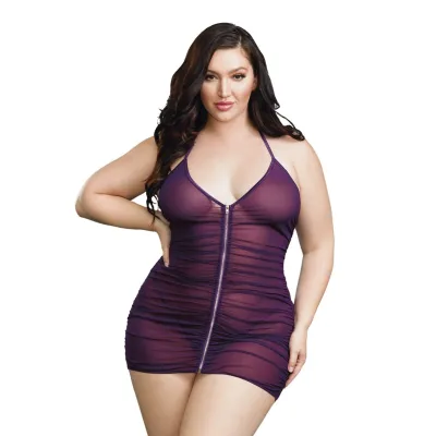 Chemise G String Queen Plum