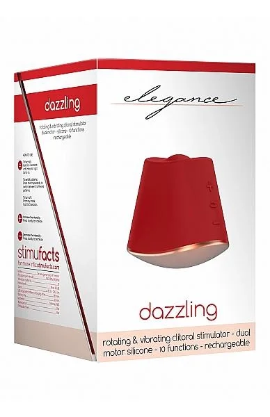 Rotating & Vibrating Clitoral Stimulator - Dazzling - Red