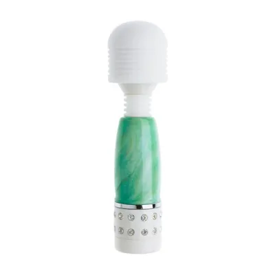 Mini Diamond Wand Green Marble Green 4 Inch