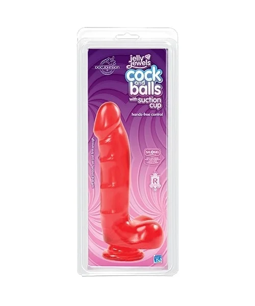 Jelly Jewel Cock & Balls w/Suction Cup