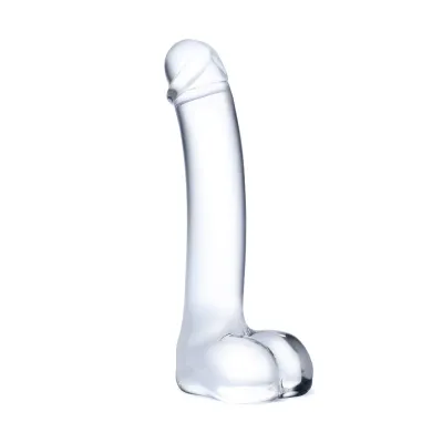 7 Inch Realistic Curved Glass G Spot Dildo Clear